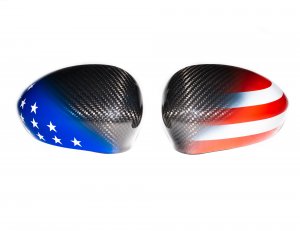 FIAT 500 Mirror Covers - Carbon Fiber - American Flag 